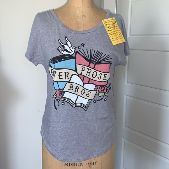 NWT Prose over Bros No Book Bans cotton blend t-shirt XS - Picture 4 of 7